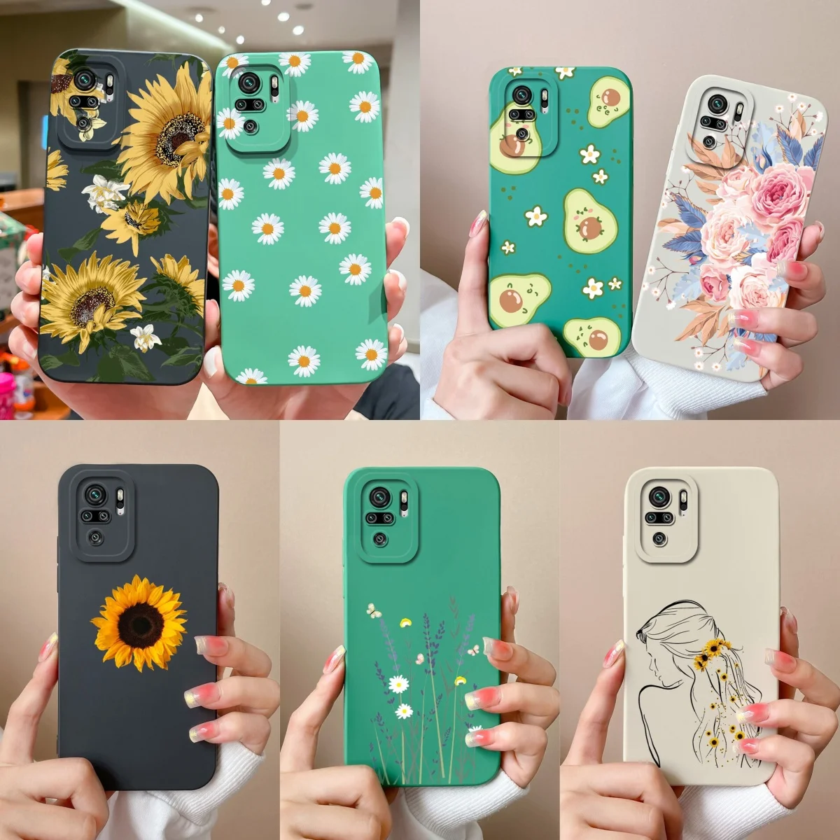 Case For Xiaomi Redmi Note 10 10T 10S 4G 5G Beautiful Flower Silicone Liquid Protective For Redmi Note 10 10 T 10 S Coque Bumper