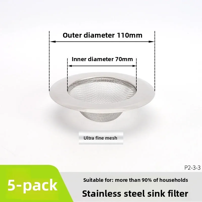 مصفاة من الفولاذ المقاوم للصدأ مضادة للانسداد - فلتر نفايات الطعام لحوض المطبخ وحوض غسيل الخضروات #6