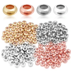 Sauvoo 20pcs Copper Beads 6mm 8mm 10mm Stopper Spacer Beads with Silicone Rubber fit Slider Bracelet DIY Jewelry Making Findings