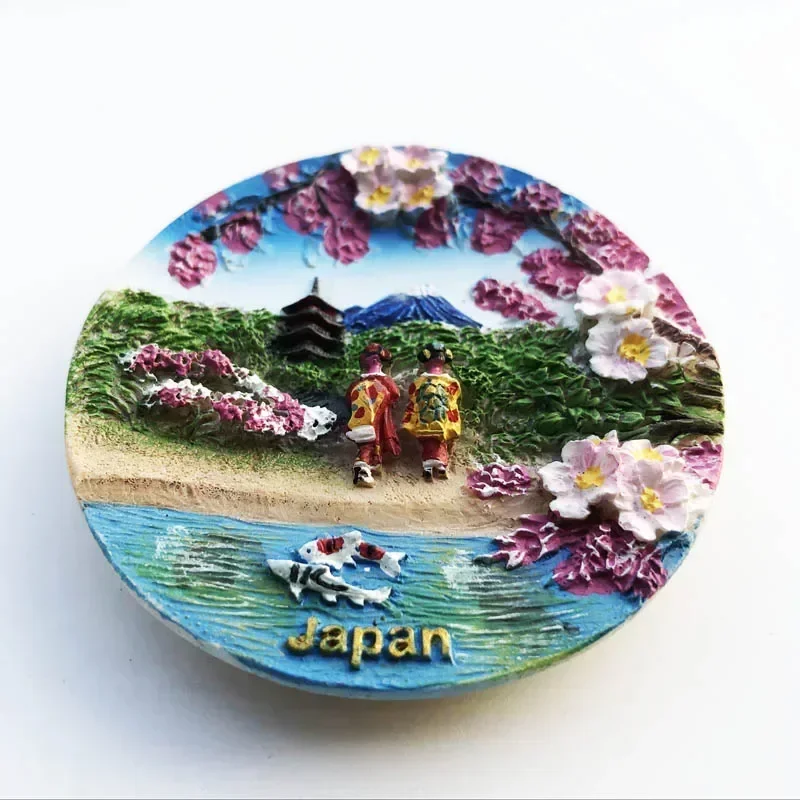 Japan Fridge Magnets Mount Fuji Tokyo Kyoto Tourist Souvenir Craft Gifts Resin Magnetic Refrigerator Sticker Home Decoration