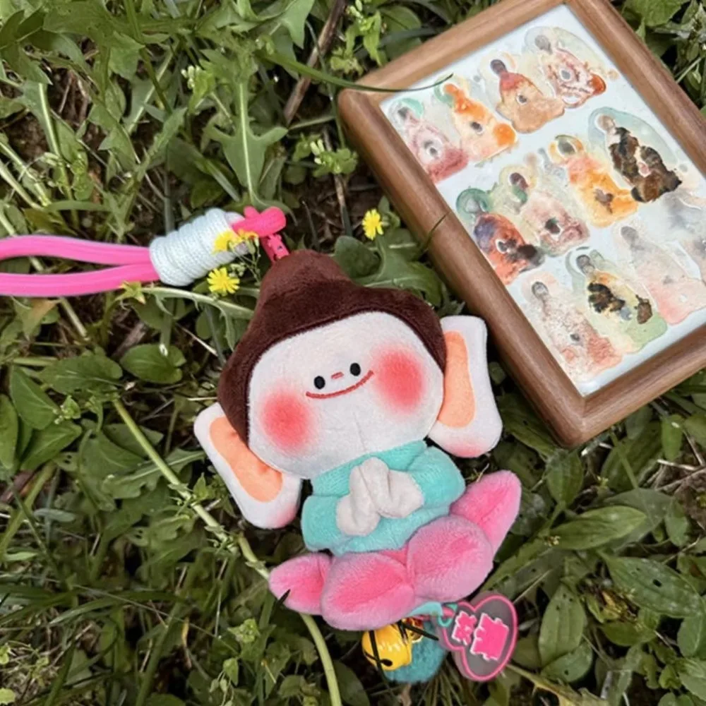 سلسلة مفاتيح قطيفة محشوة برسوم كرتونية ، حلقات مفاتيح عصرية ، دمية بودا ، زخارف معلقة ، هدايا لعبة ، ديكور حقيبة ، لعبة متدلية
