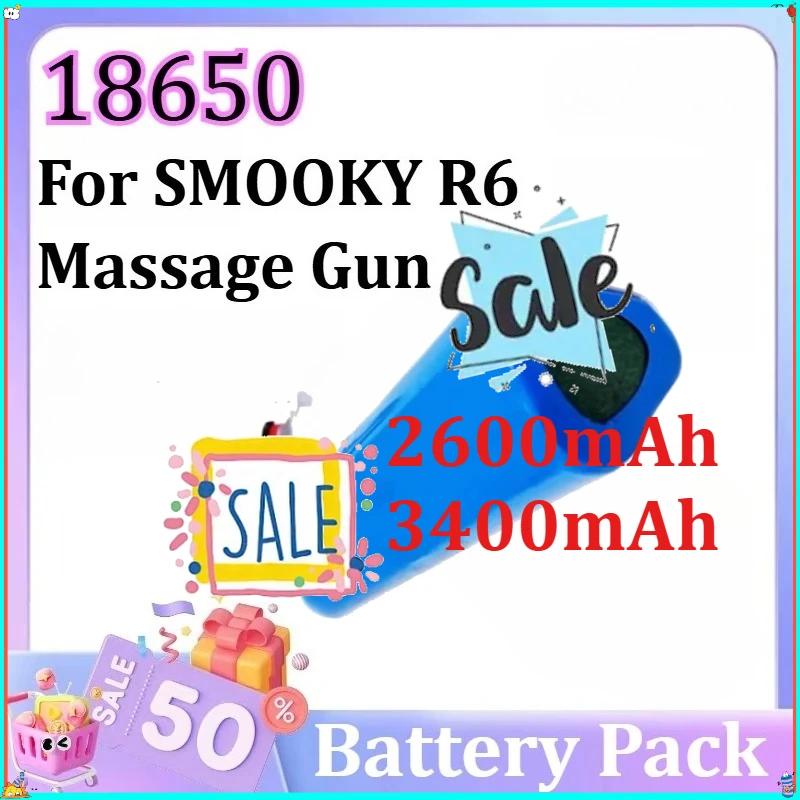 

18650 Battery Pack 2600mAh/3400mAh for SMOOKY R6 Massage Gun 24V 2400mAh
