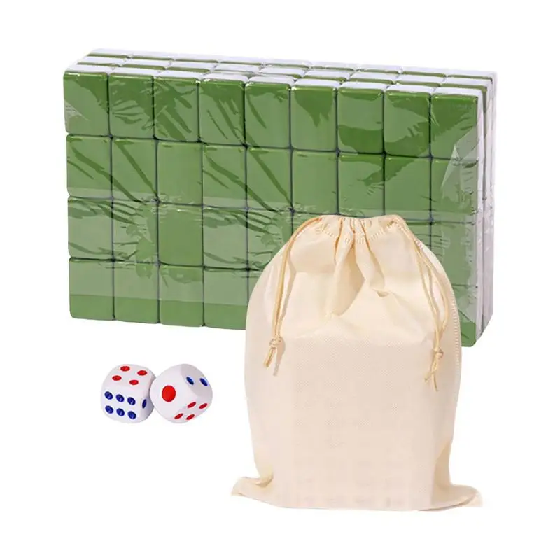 

Mahjong Game Mini Traditional Trip Board Game With Storage Bag Portable Table Game With 146 Melamine Resin Mahjong Tiles For