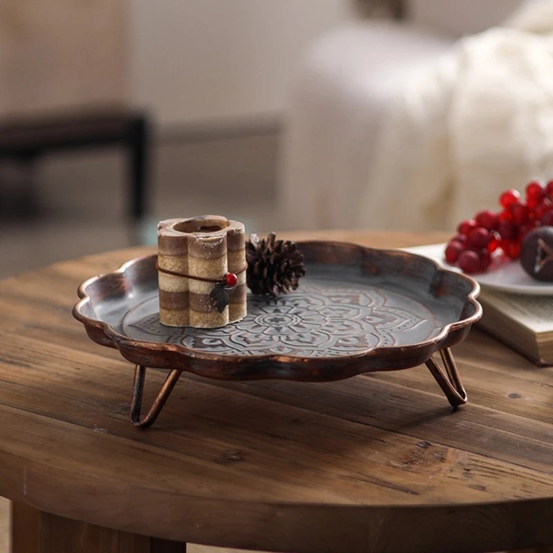 

Поднос для чая, фруктовница, поднос из кованого железа, закуски, конфетницы, блюда для закусок, напитки, фруктовые тарелки, поднос для хранения