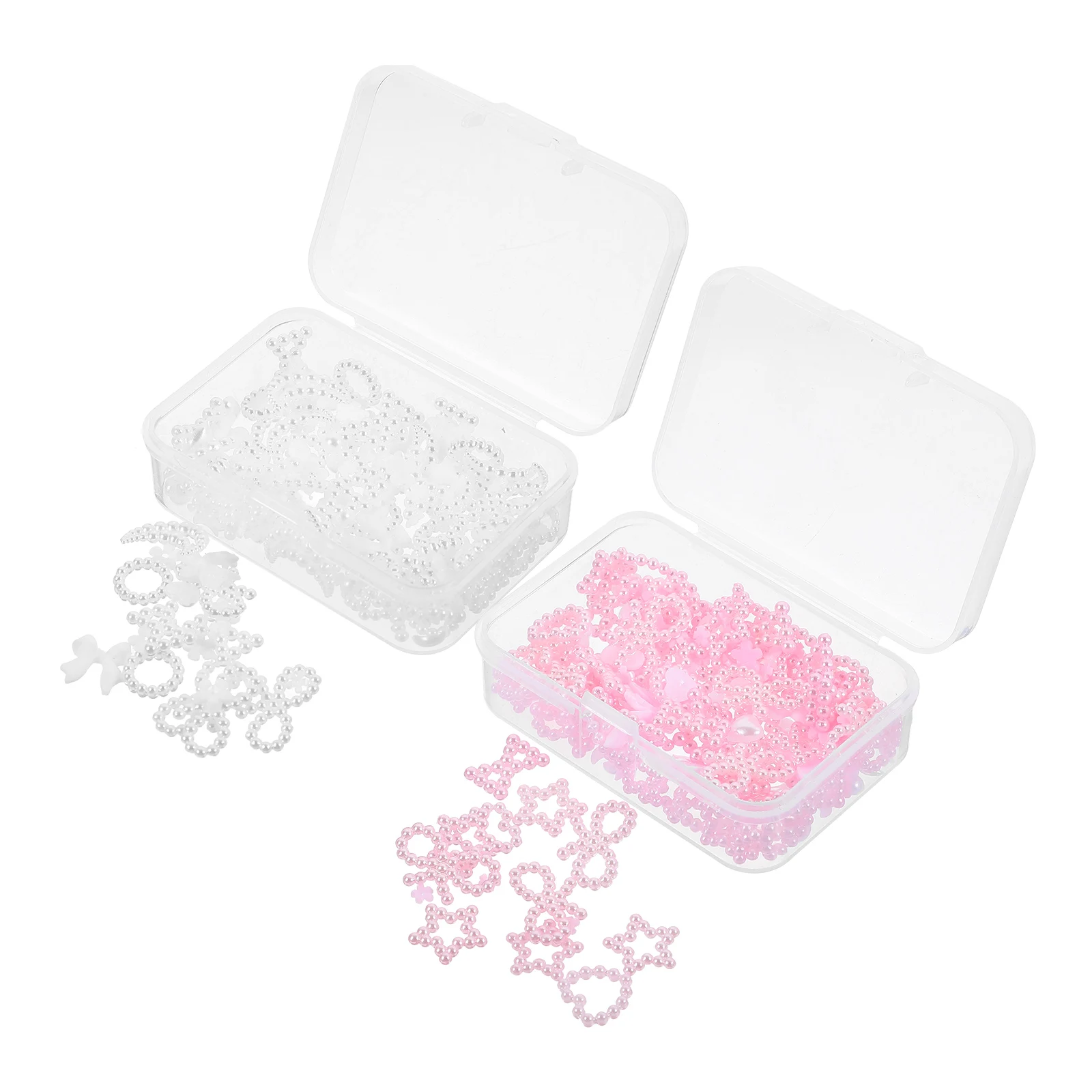 

2 коробки, подвески для ногтей с французским жемчугом, милые украшения для искусственных ногтей «сделай сам», для женщин и девочек, H992 H993, пластиковые маленькие