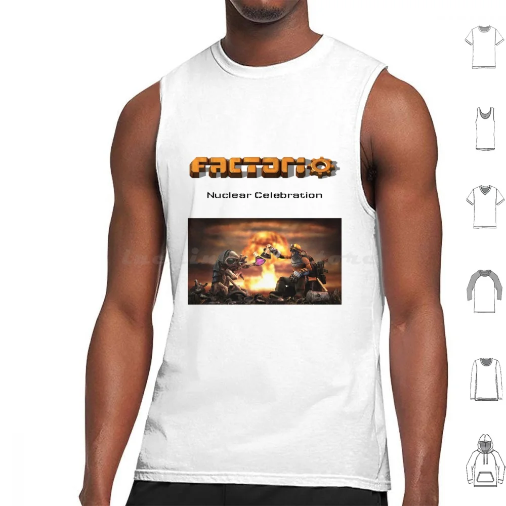 Nuclear Celebration , Factorio Tank Tops Vest Sleeveless Factorio Engineer Satisfactory Game Ficsit Pioneer Factory Games