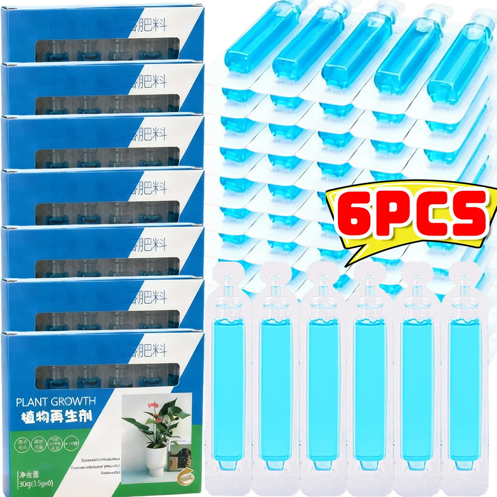 

6 шт./кор., ревитализатор для растений, концентрированный регенерационный агент, удобрение, гормон укоренения в горшках, питательные вещества, жидкие садовые аксессуары