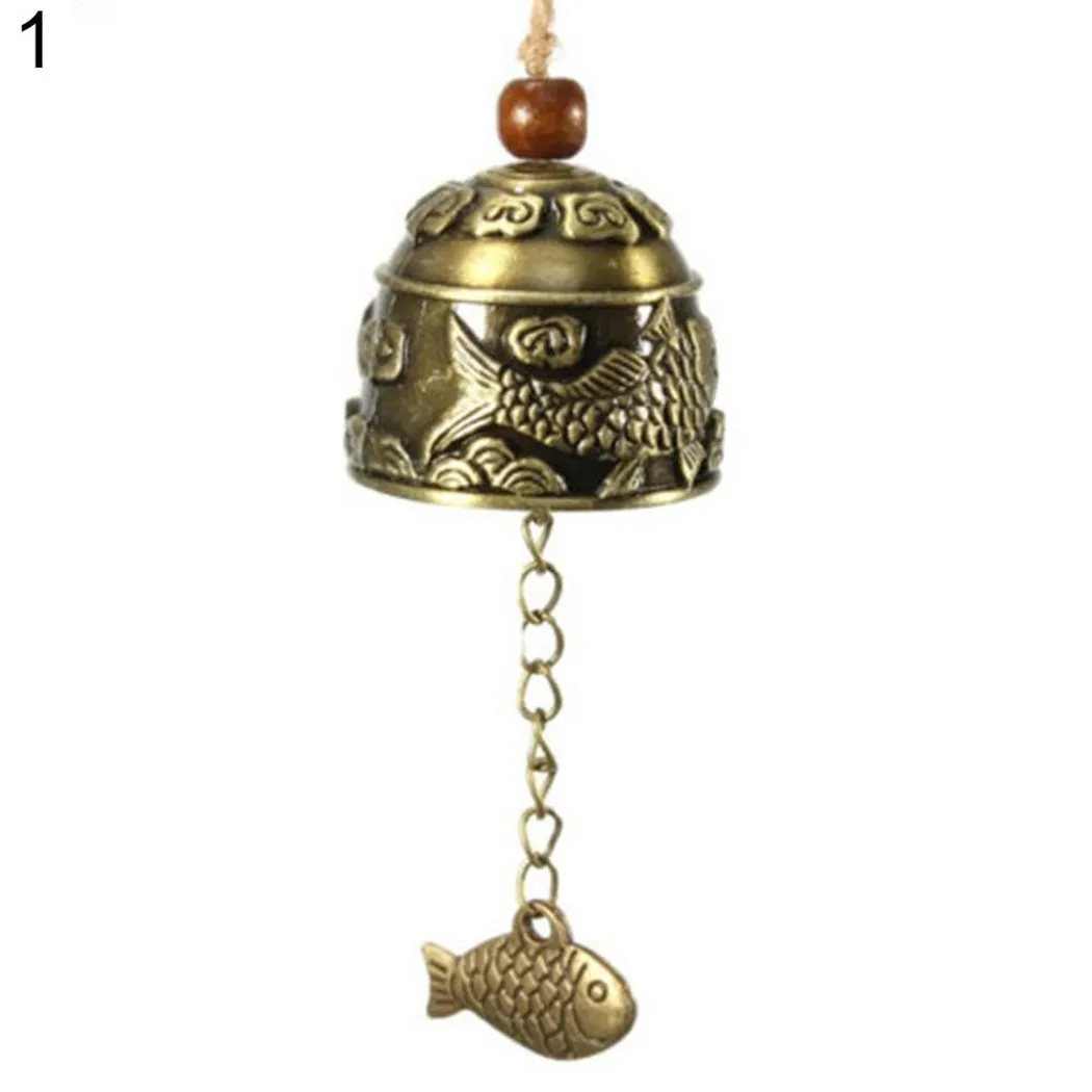 1* Bell  Dragon Fish Feng Shui Bell Blessing Good Luck Fortune Hanging Wind Chime Chinese Dragon And Fish Pattern