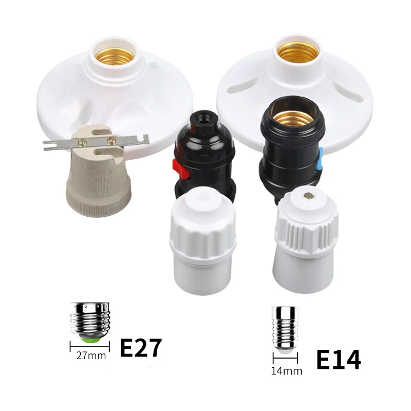 E27 Lamp holder Screw Lamp Stand Light Bulb Socket Holder Adapter Base Cap Socket White Ceiling Light Lamp Bulb Fixing Base