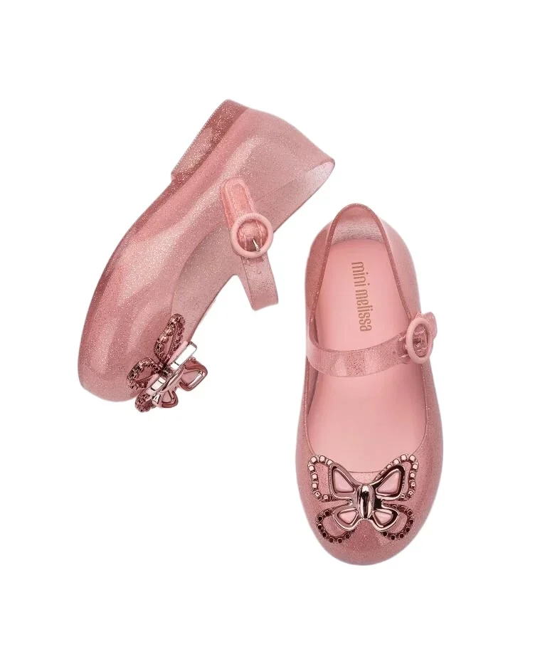 

2025 New Style Children Spring Single Jelly Shoes Princess Girl Butterfly Retro Cute Summer Sandal Kids Soft Beach Wear