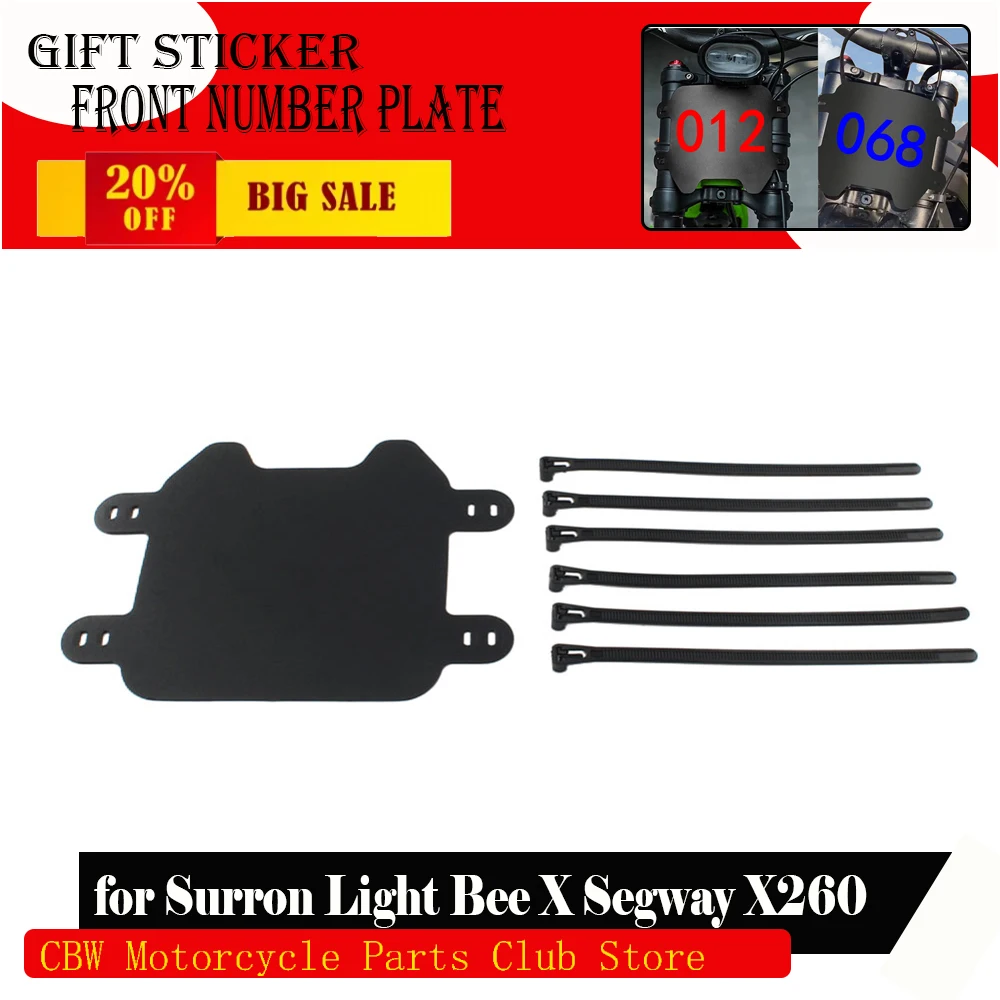 For Surron Light Bee X Segway X260 Off-Road Electric Vehicle Bike  Motocross Front Number Plate