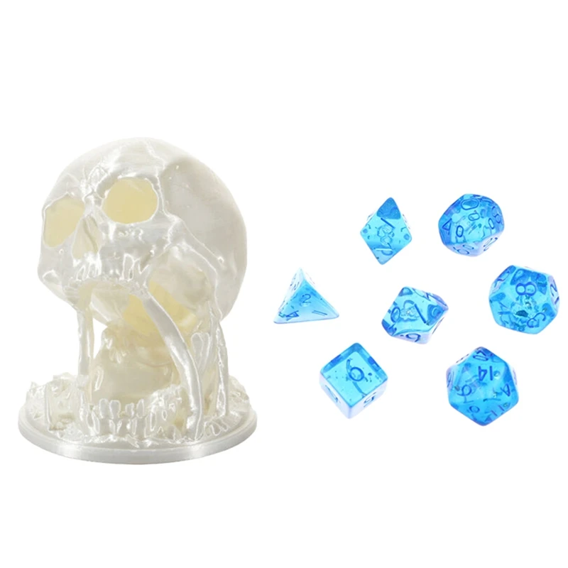 Skull Dice Tower 3D Printed DND Dice Rolling Tower Dice Set Included Tabletop Roleplaying Game Dice Roller Tower