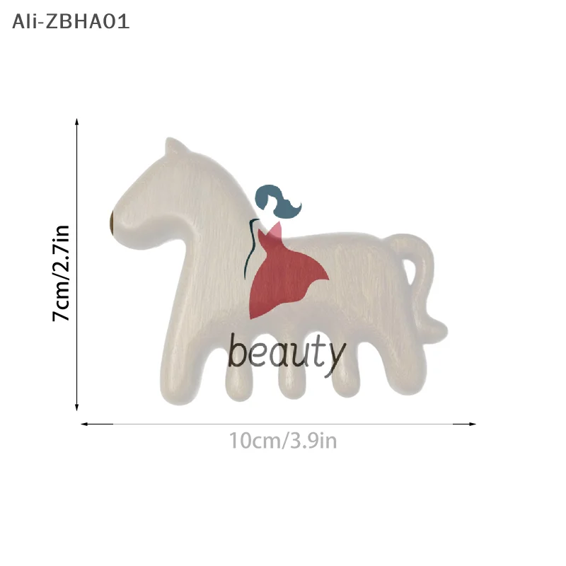 

Новогодний подарок: деревянный массажный гребень для головы, лица и кожи головы, массажер Гуа Ша с широкими зубьями для тела, китайский массажер для тела, символ года Лошади.