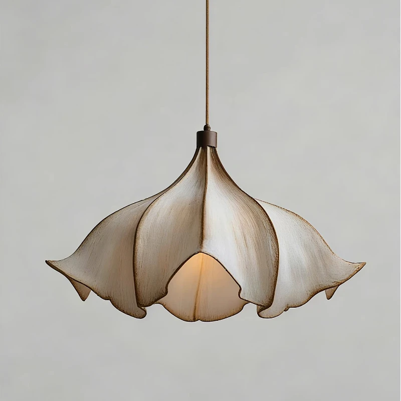 

Japanese Wabi-Sabi Resin LED Pendant Light Petal Ceiling Hanging Lamp Creative Living Room Bedroom Kitchen Restaurant Chandelier