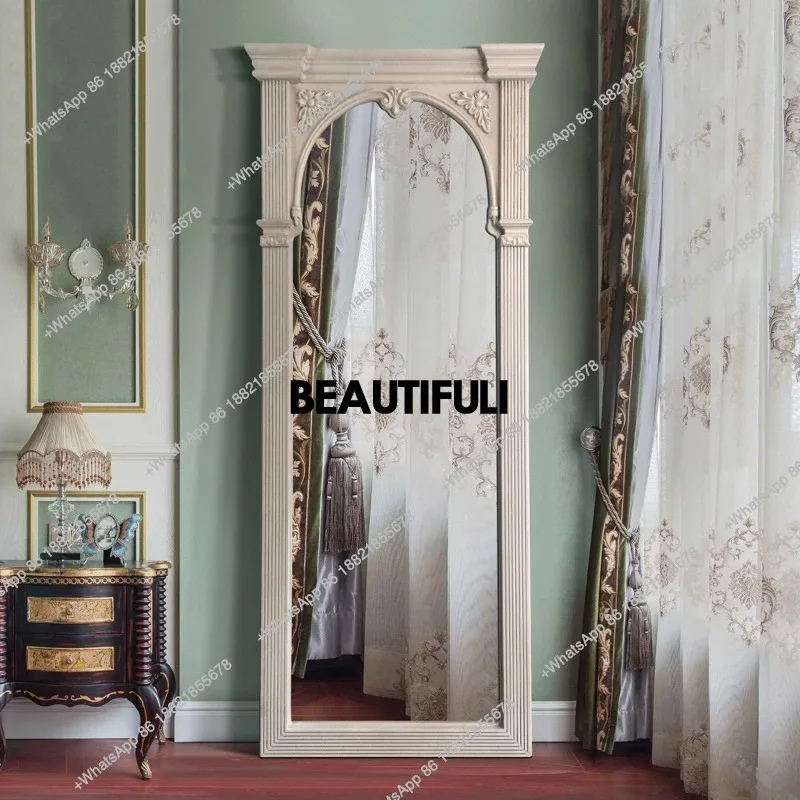 RR European and American style, carved floor-dressing mirror, cloakroom fitting whole body, wall-mounted decorative mirror