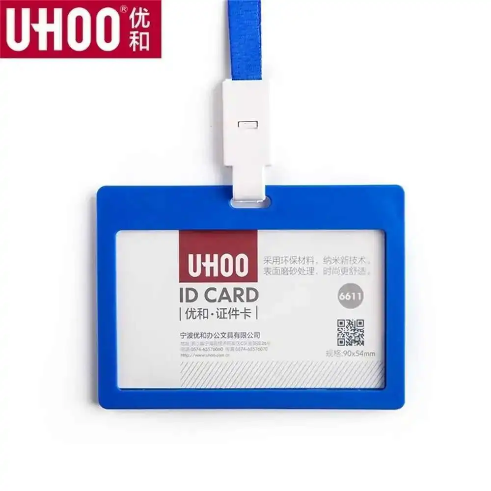 Candy Colors 90*54mm Id Card Holder Horizontal Vertical Cartoon Plastic Badge Holder