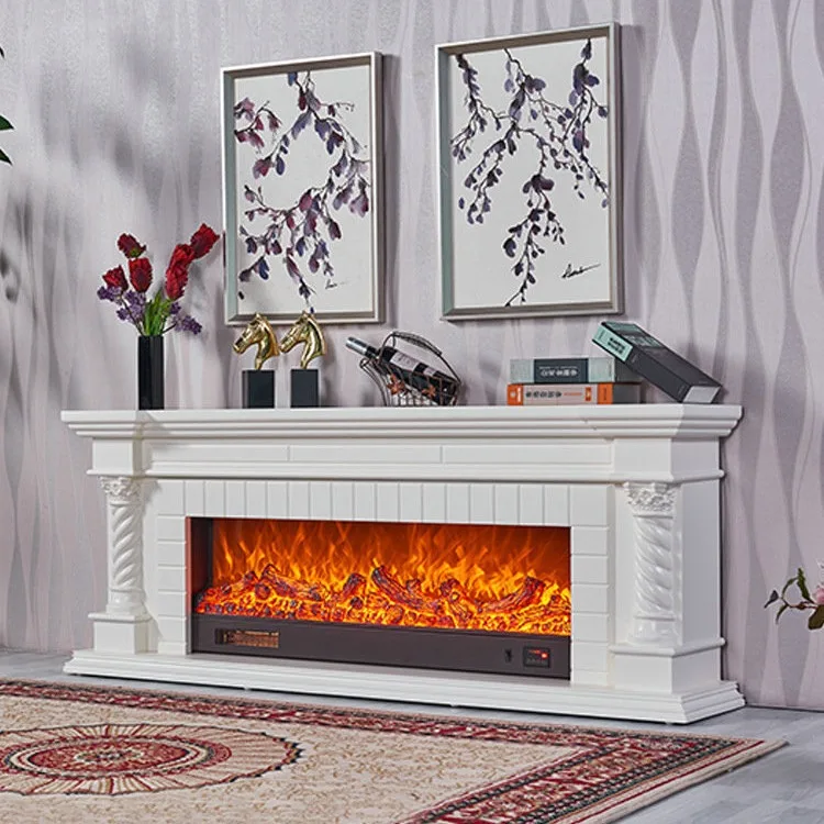 European simulation flame electronic fireplace household solid wood TV cabinet heater