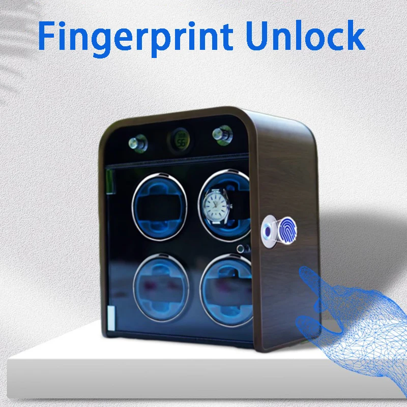 

Automatic Watch Winder Fingerprint Lock Silent Mechanical Watch Rotating Box Luxury Mens Watches Storage with Automatic Winding