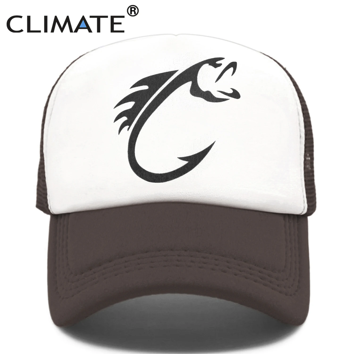 Gorra de camionero de pesca CLIMATE Fish, gorra de caza de peces, sombrero de pescador, gorra de béisbol, pescado de Lucio, gorras de malla frescas