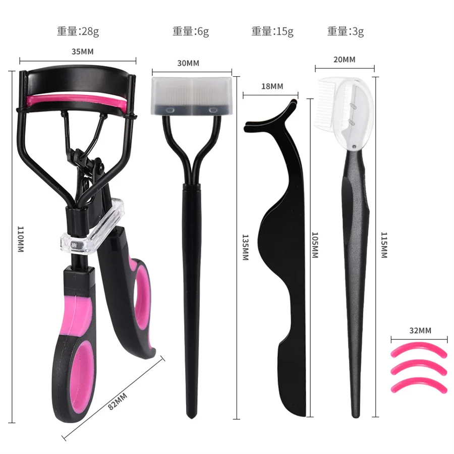 Zweifarbiger Griff Curling Wimpernclip Künstlicher Wimpernassistent Augenbrauentrimmer Stahlnadel tragbar – Detail 8