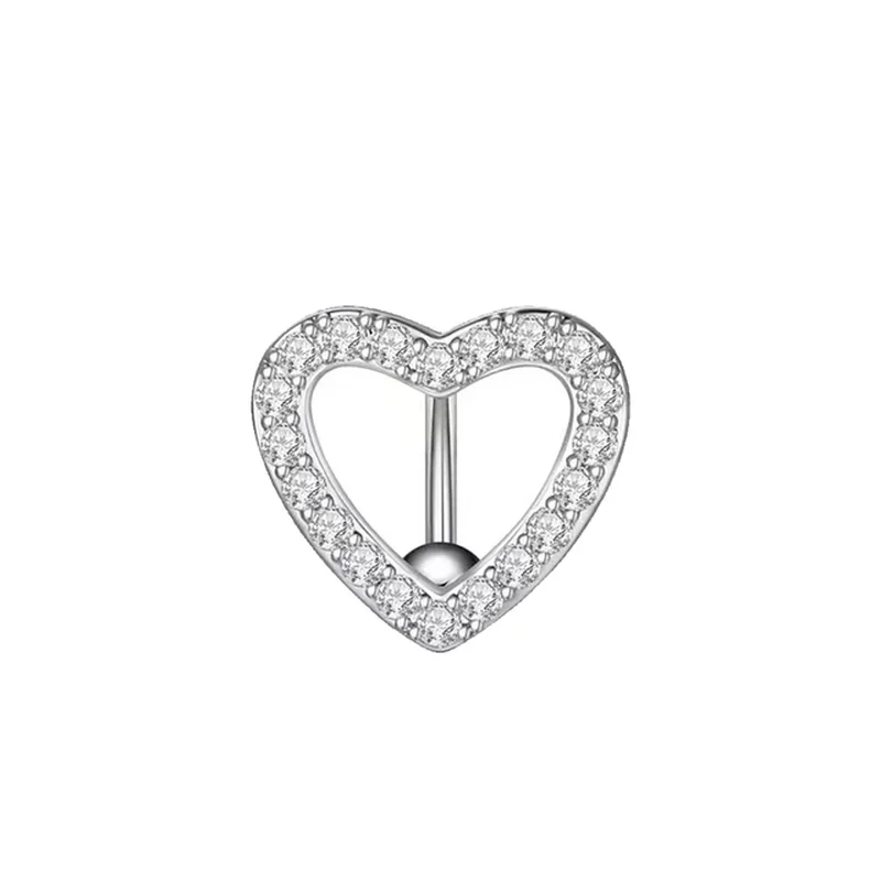 1PC Steel Belly Button Rings Crystal Piercing Navel Heart Style Navel Piercing Earring Belly Piercing Sexy Body Jewelry Ombligo