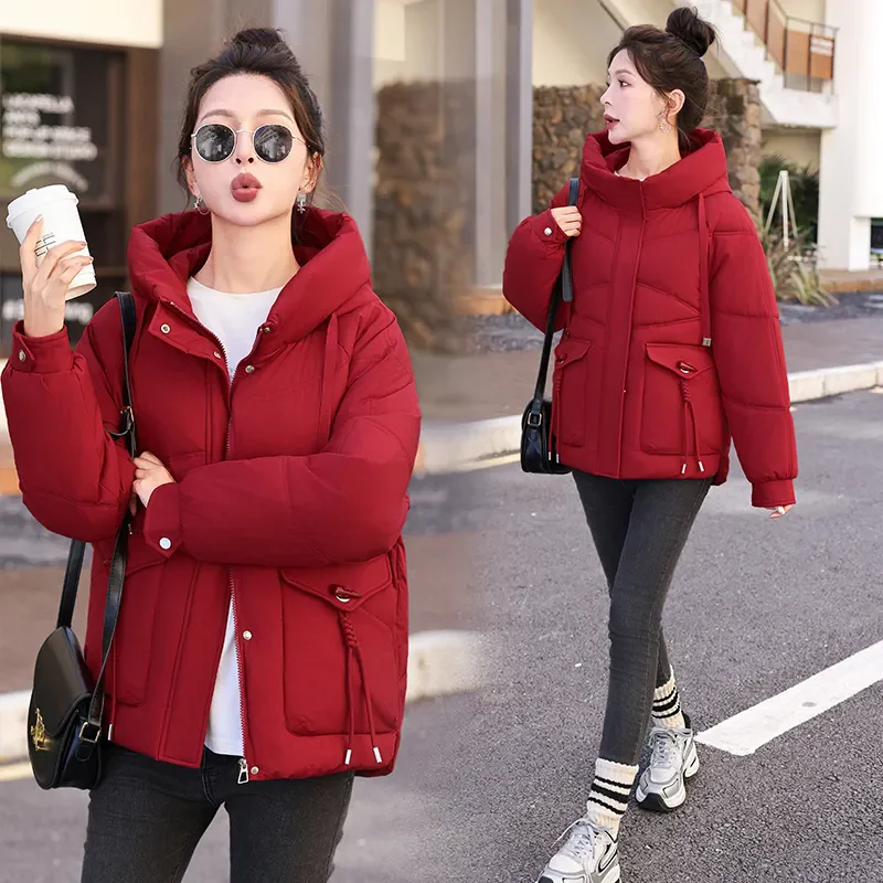 Autumn Winter New ThickeWarm Parker Fashion Loose Cotton Jacket Korean Hooded Down Cotton-Padded Jacket Women\'s Short Outwear