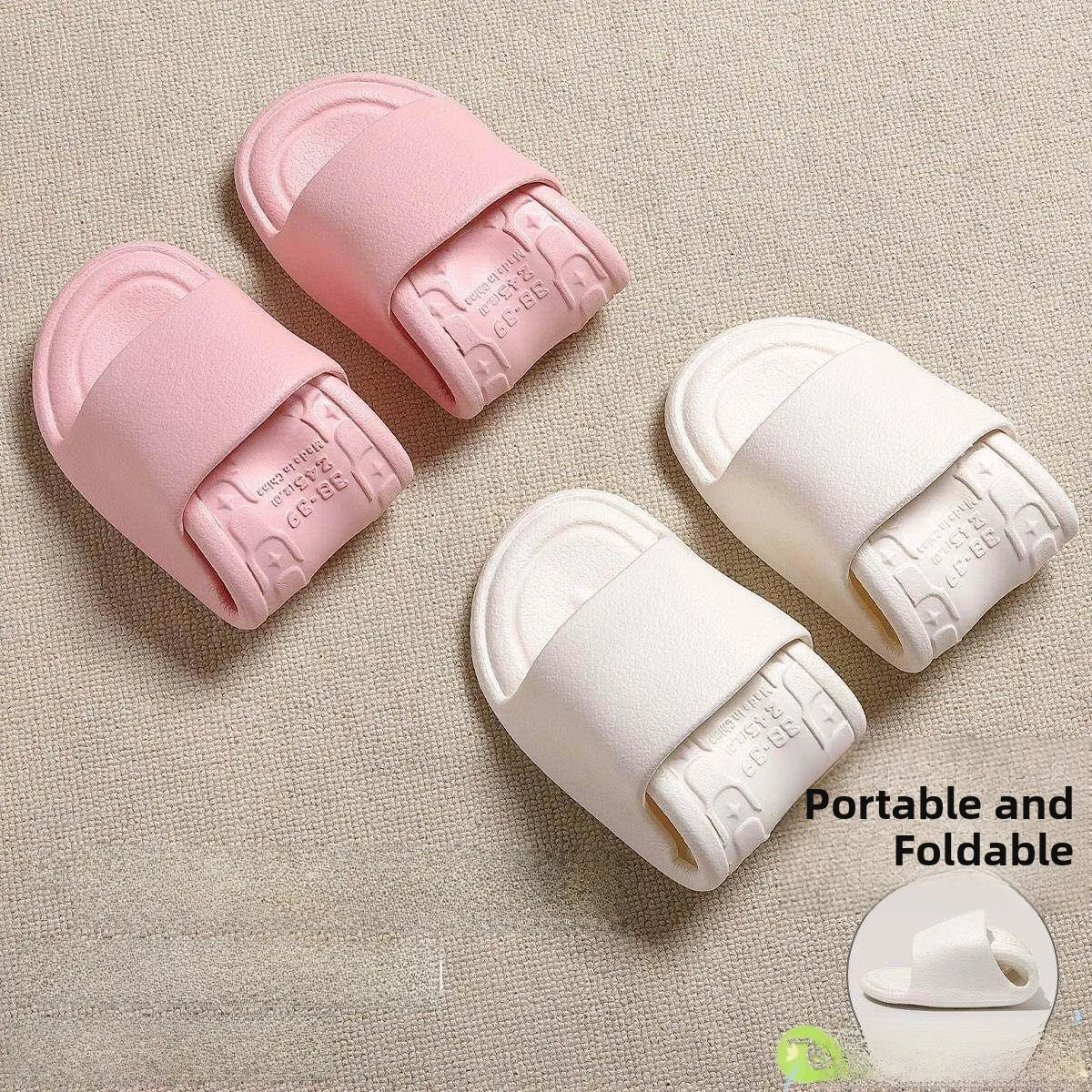 

Portable Folding Women's Slippers Home Hotel Travel Bath Special Lightweight Stackable Comfortable EVA T-strap Anti-slip