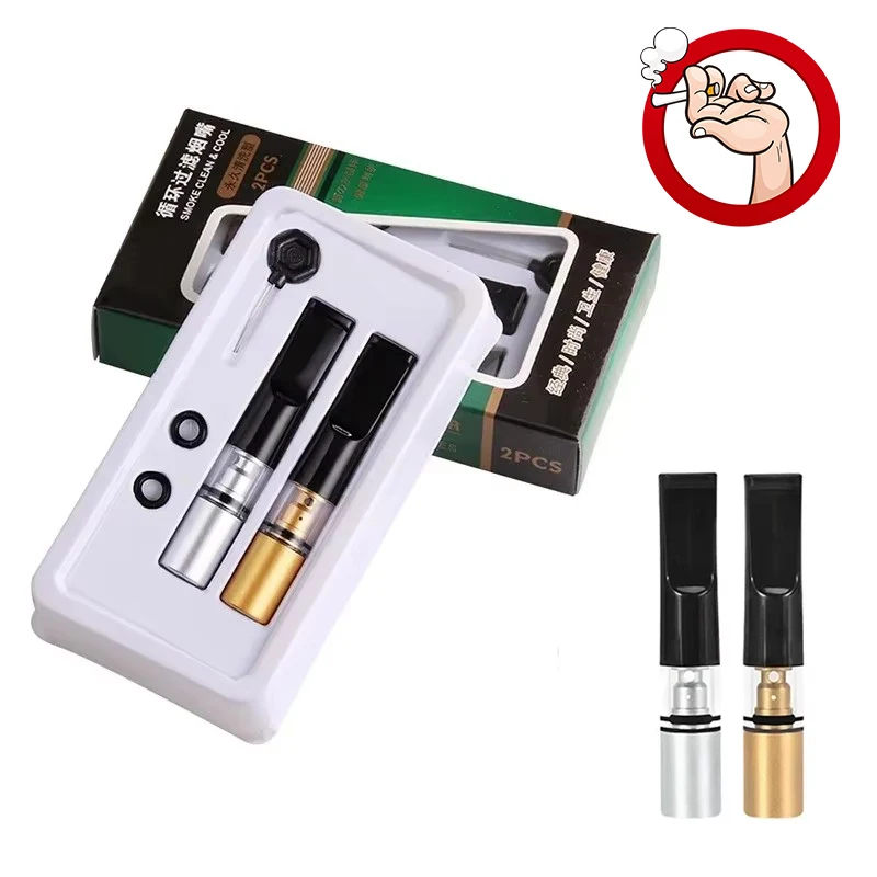 

2Pcs Super Cleaning Reduce Tar Smoke Filter Cigarette Holder Reusable