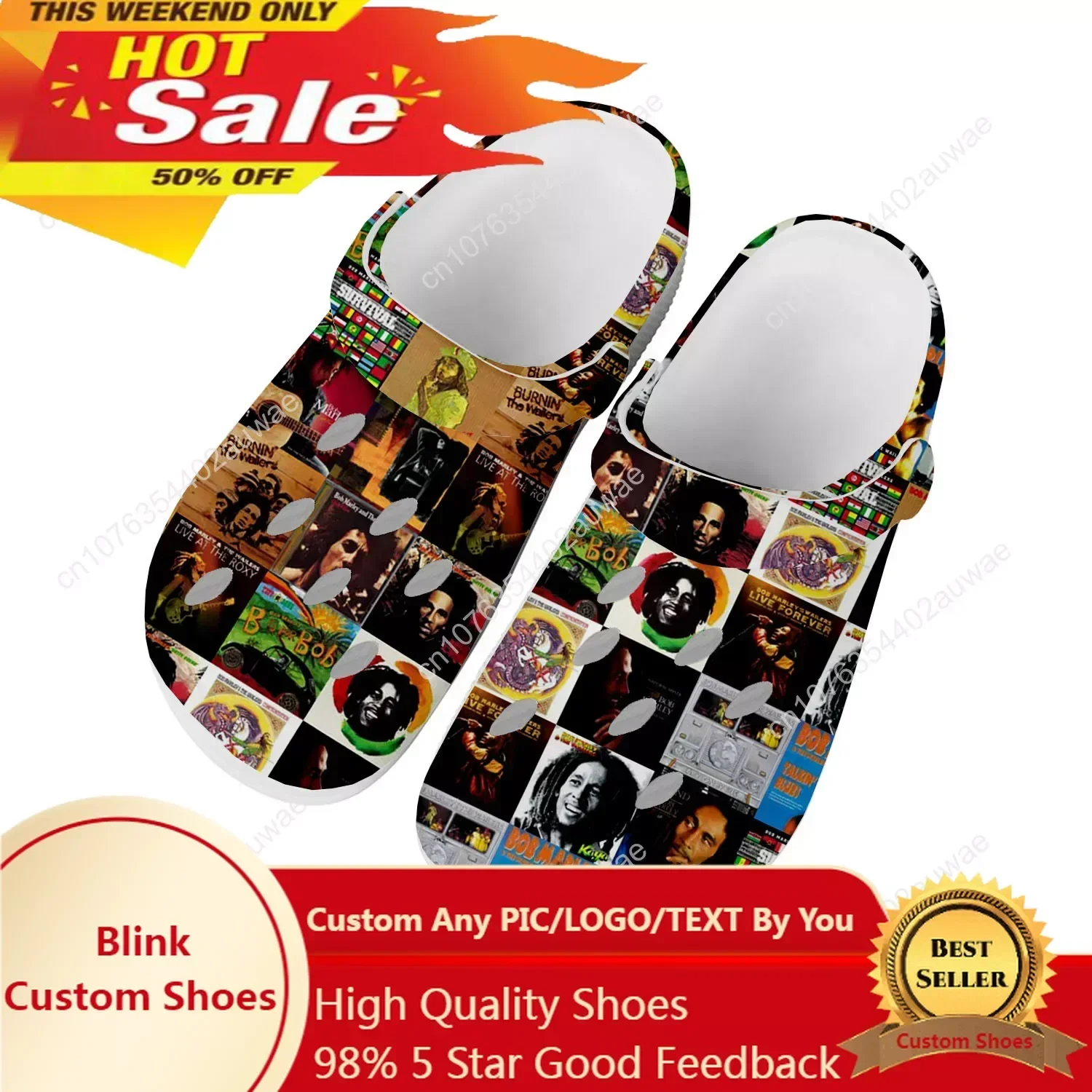 

Legend Bob Marley Reggae Rasta Home Clog Mens Women Youth Boy Girl Sandals Shoes Garden Custom Made Shoe Beach Hole Slippers