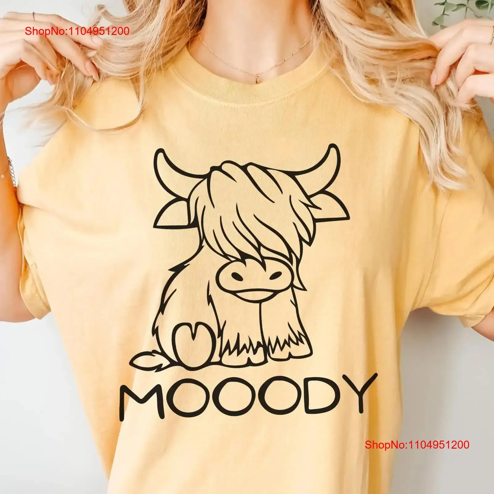 

Футболка Highland Cow Moody, милая Ranch Cowgirl, забавная футболка для сельского хозяйства, крупного рогатого скота, винтажная, универсальная, дышащая, мягкая, с графикой