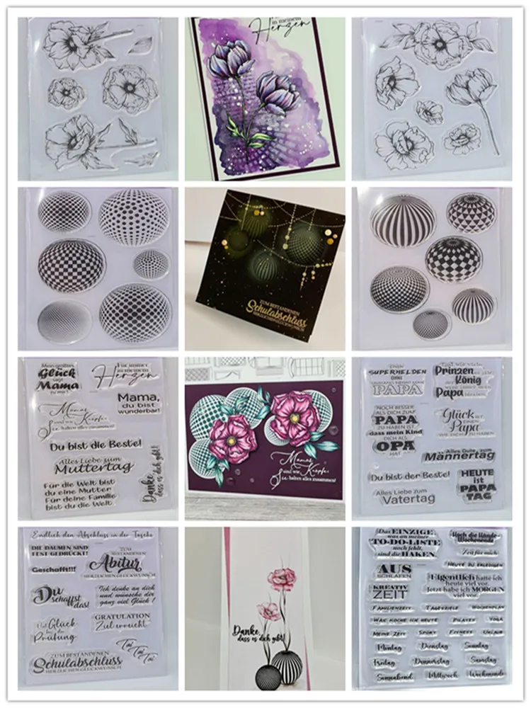 2023 CLEAR STAMP German DIY Scrapbook Card album paper craft silicon rubber roller transparent stamps505