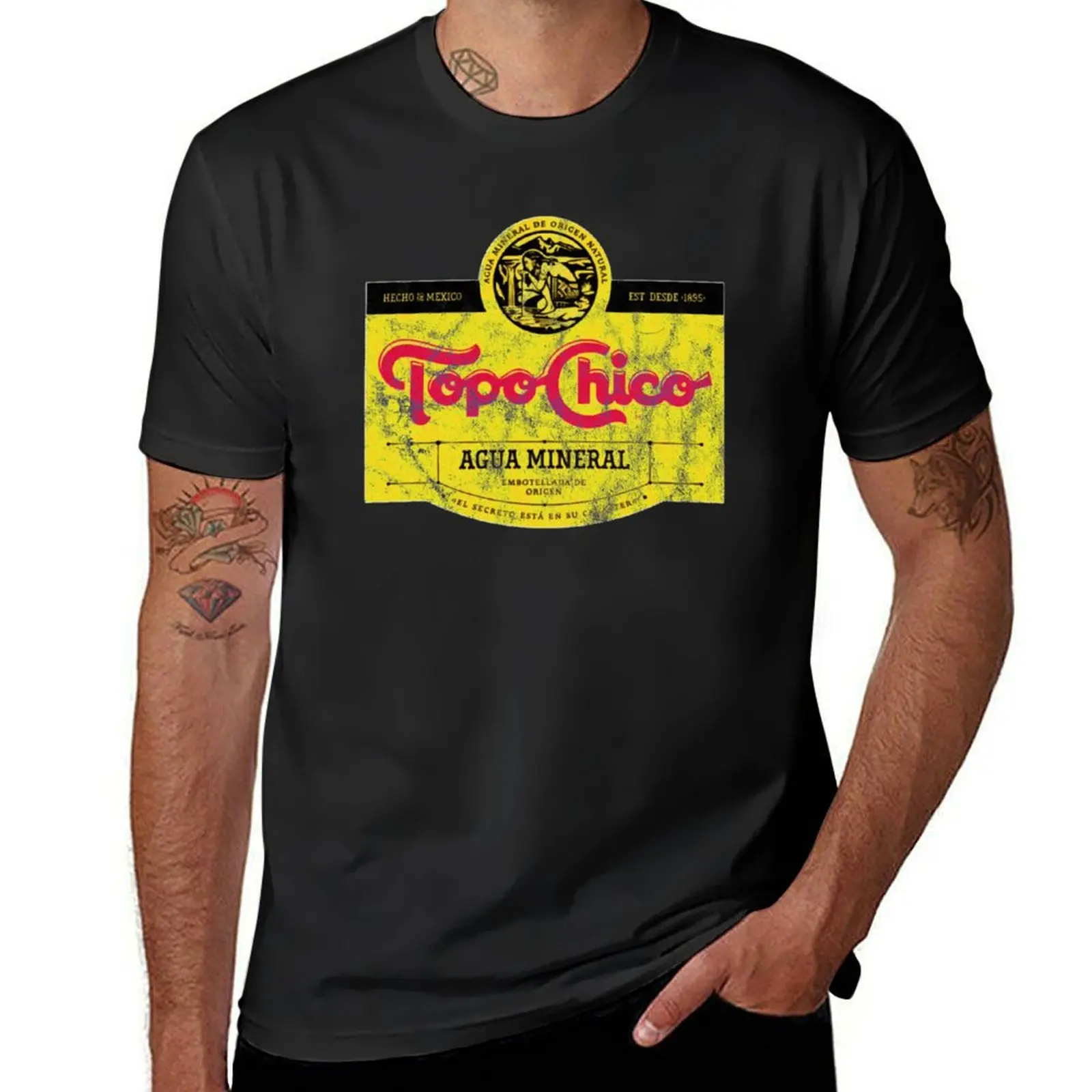 Topo Chico agua mineral worn and washed logo (sparkling mineral water) T-Shirt aesthetic clothes black t-shirts for men