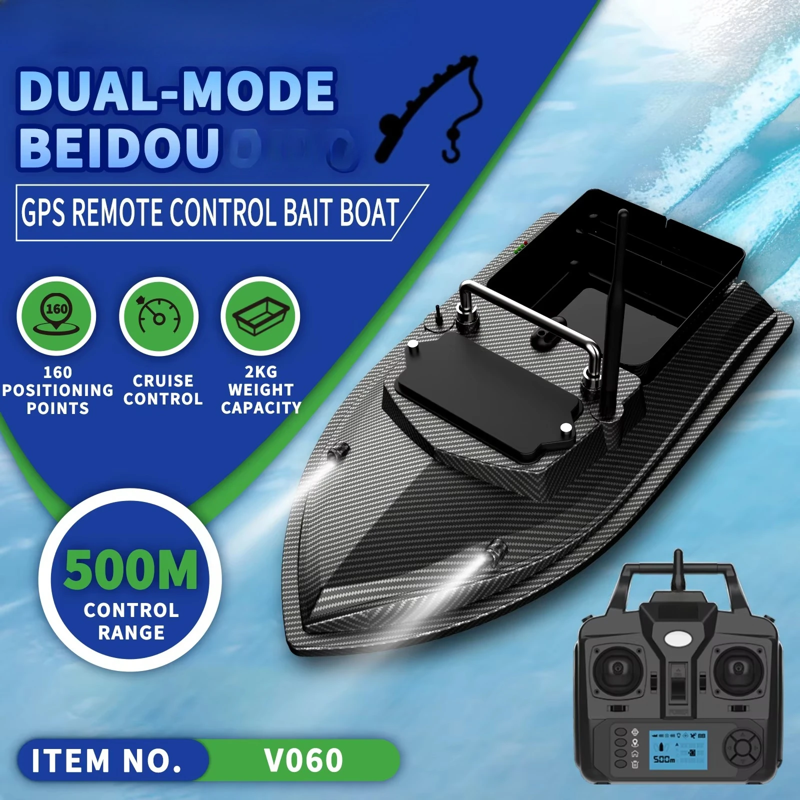 V060 GPS Remote Control Fishin - đánh giá và giá Fishing Boat Gps