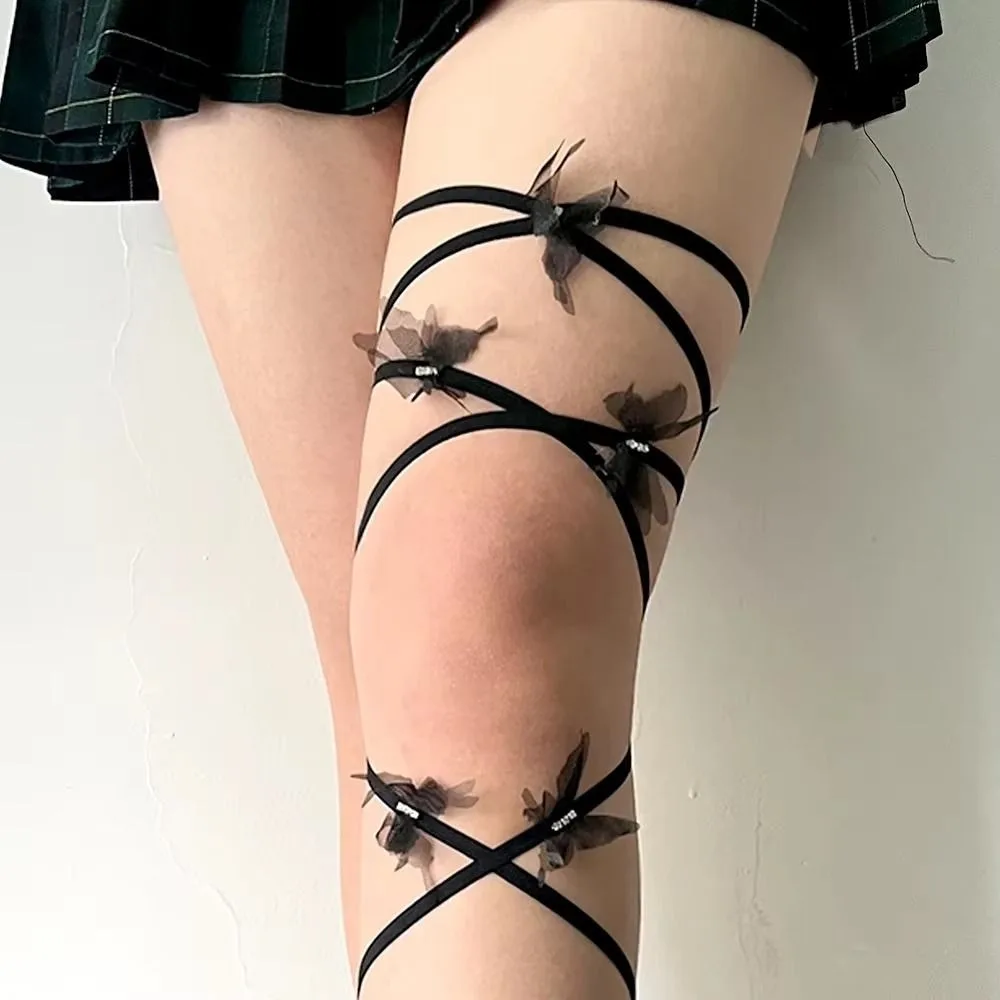 Fashion Y2K Women's Thigh Garter Cosplay Body Jewelry Leg Ring Elastic Band Layered Leg Loop Party Decoration
