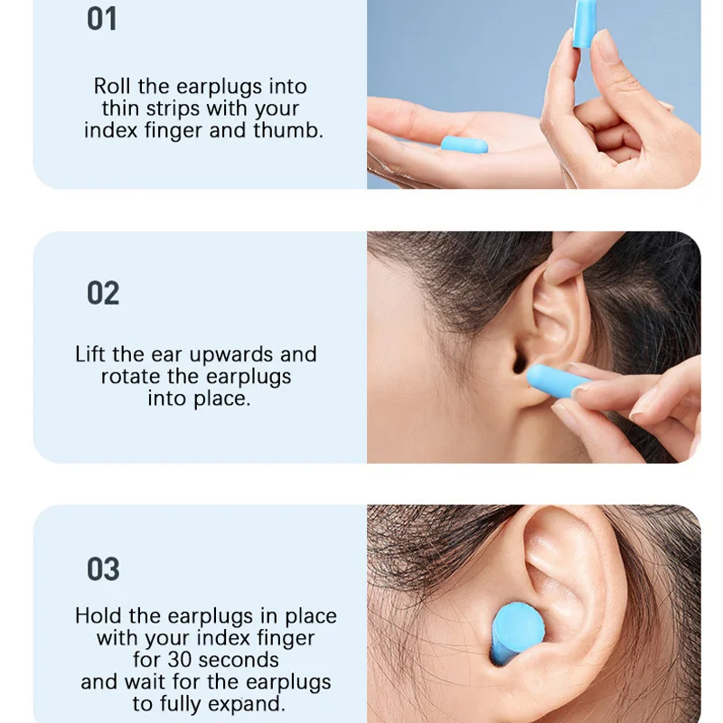 Bouchons d'Oreilles Anti-Bruit pour Protection Auditive, Isolation du Bruit, Étude du Sommeil, Réduction du Bruit Industriel, 100 Pièces