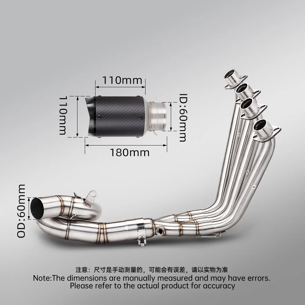 Swivel Front Exhaust Header Pipe For QJMOTOR SRK600 680CC 2026 Motorcycle, Compatible 60mm Tail Muffler Modified Exhaust Part