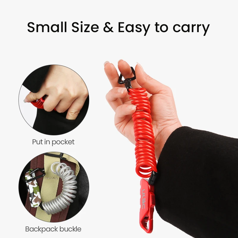 ULAC Bicycle Password Lock 1.2m Extended Spiral Cable 3 Digits Combination Resettable Lightweight Portable Anti-theft Lock