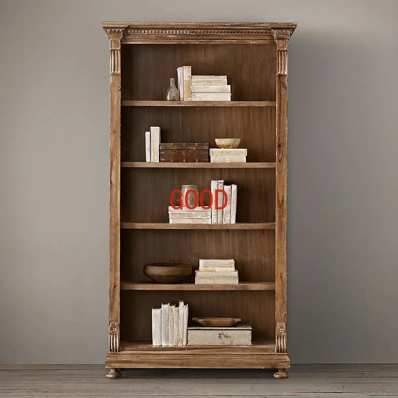 Bookcase Vintage Vintage Bookcase Study Storage Bookshelf Living Room Display Cabinet Multifunctional Storage Cabinet