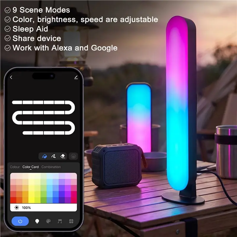 YANA50I RGB USB LED Light Bar RGB Pickup Light Music Rhythm Lights Ambient Pickup Lamp Decor For Decorating For TV