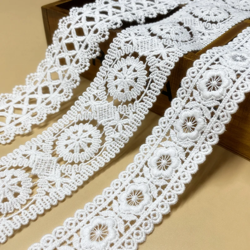 Small Cotton Thickened Water-soluble Embroidery Lace, DIY Wedding Dress, Home Sewing Accessories, RS4758, 10Yards/Lot