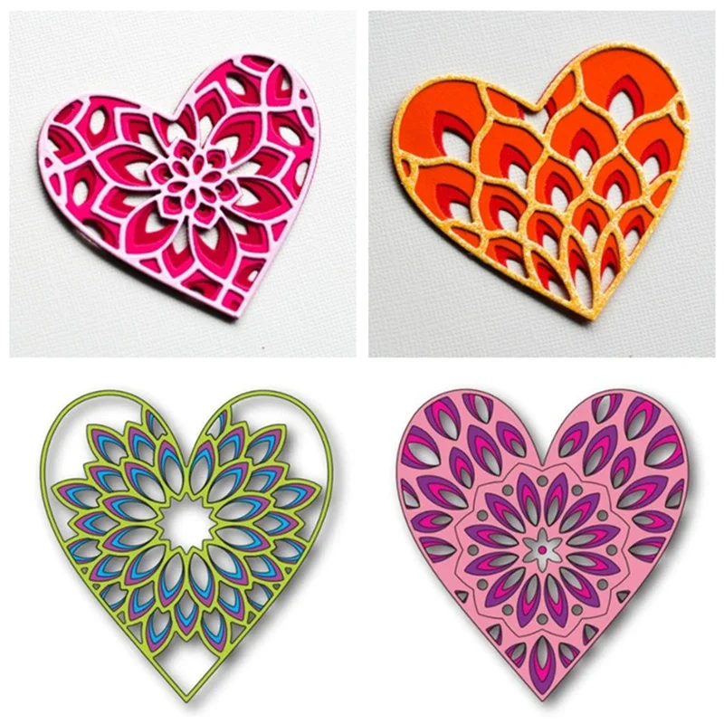

Heart Flower Birch Press Layering Coverplate Metal Cutting Dies Scrapbooking For Paper Making Embossing Frame Card Craft