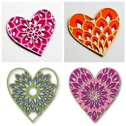 Heart Flower Birch Press Layering Coverplate Metal Cutting Dies Scrapbooking For Paper Making Embossing Frame Card Craft
