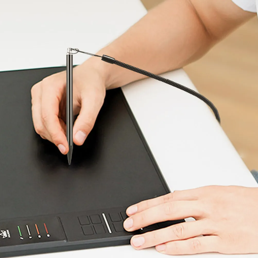

2 шт. резистивных стилусов для сенсорных экранов, металлические, точные, с плавным письмом, защита от потери, для планшетов, промышленного и образовательного применения