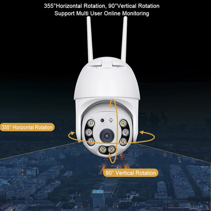 Cameras De Seguridad WIFI White Light Full Color Night Vision Double Light Source Ball Machine Camera Intelligent Monitoring Out