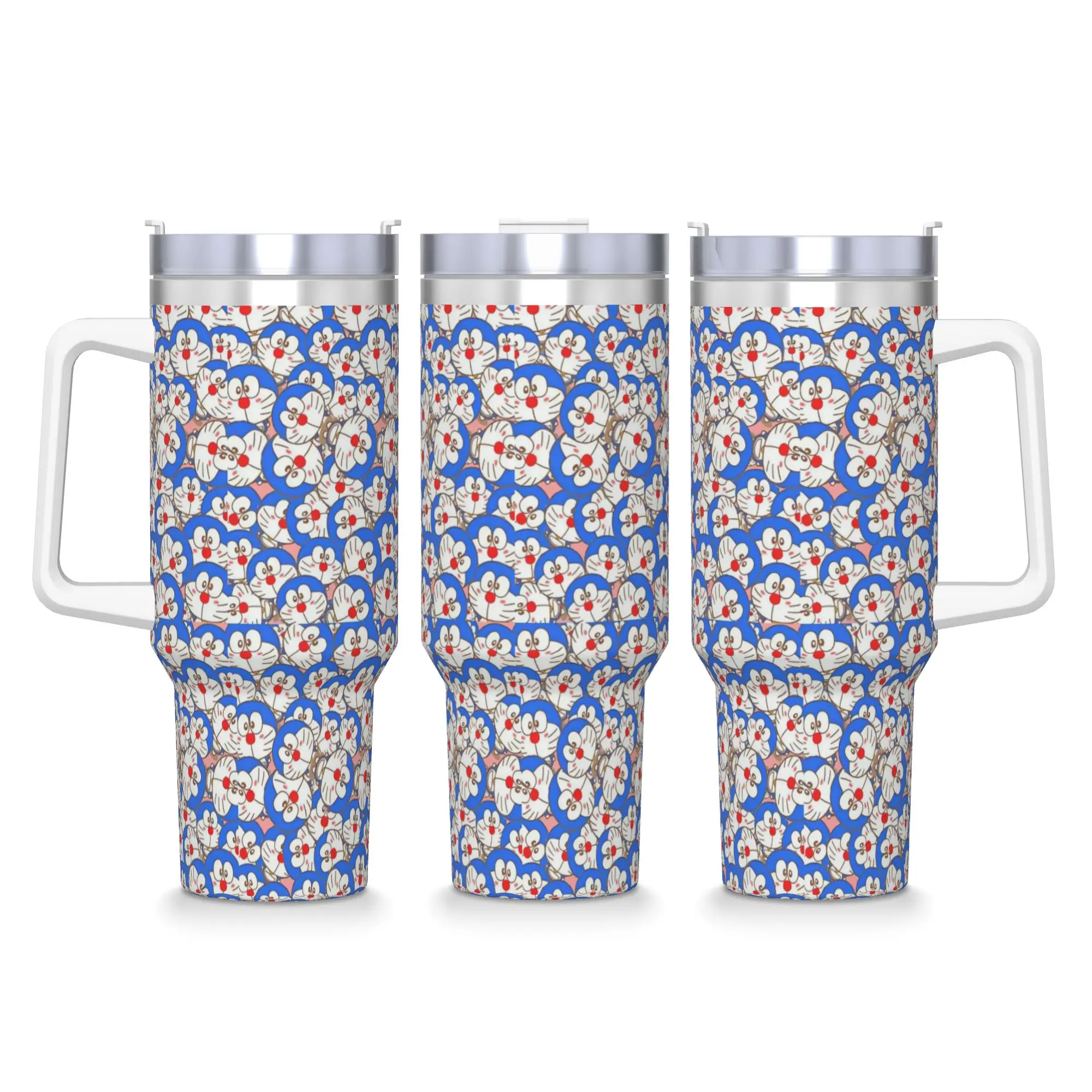 Doraemons  Tumbler  Cold and Hot Water Bottle Portable Stainless Steel Coffee Mug Graphic Driving Car Mugs
