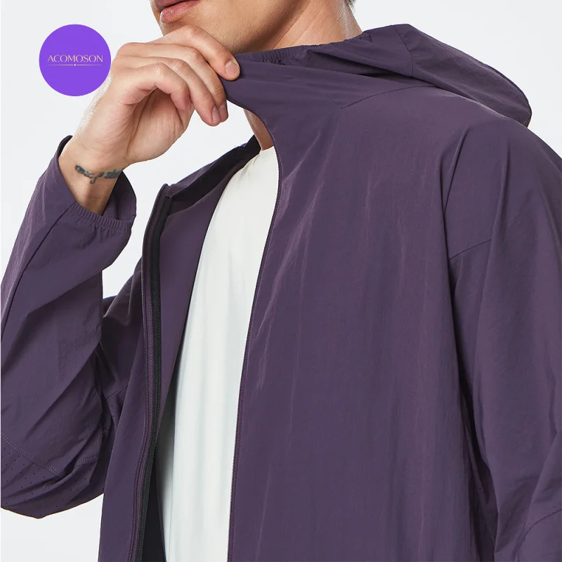 ACOMOSON EU US Size Luxury Quality Leisure Jacket Outdoor Hiking Sports Sun Protection Quick-Dry Waterproof Hooded Jacket