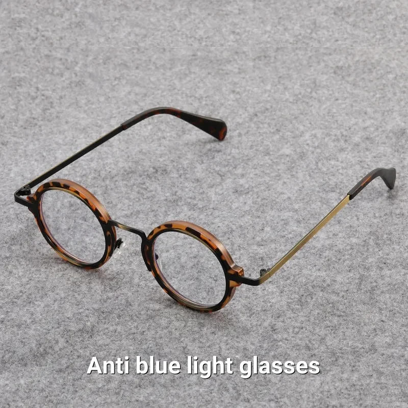 

2025 Retro Round Frame High-definition Men's Flat Light Glasses Ultra Light Neutral Color Blocking Anti Blue Light Glasses