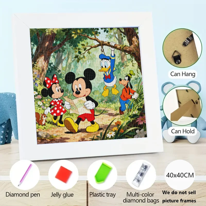 

1 шт. Disney Микки Маус и друзья 5D DIY комплект алмазной живописи, полная дрель мультфильм лесные приключения карта исследование горный хрусталь Em