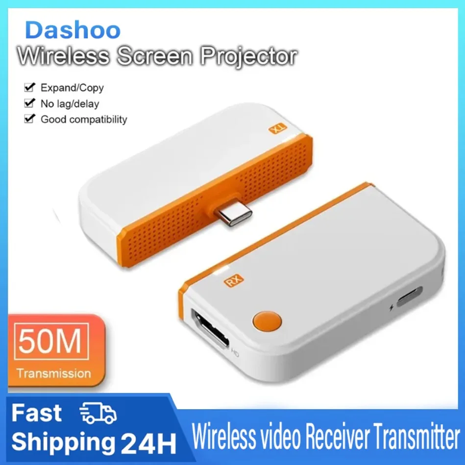 Tpye C Wireless HDMI-Compatible 50M 1080P Video Transmitter Wifi Display and Receiver Extender TV Stick Dongle Adapter for PC TV
