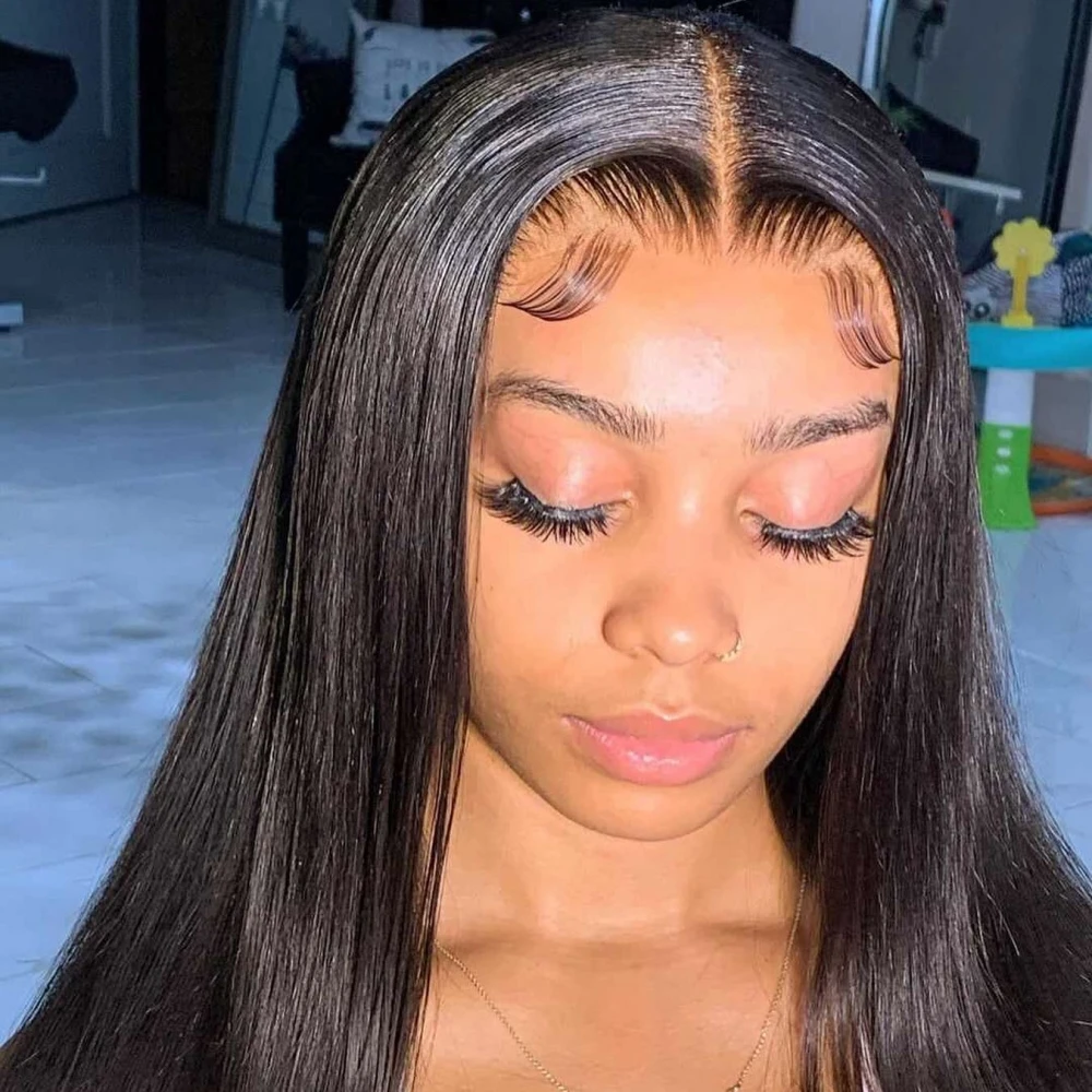 

350% Real 13x6 HD Lace Frontal Wig Remy Human Hair Wigs For Women 13x4 HD Lace Front Wigs 15A Super Double Drawn Glueless Wig